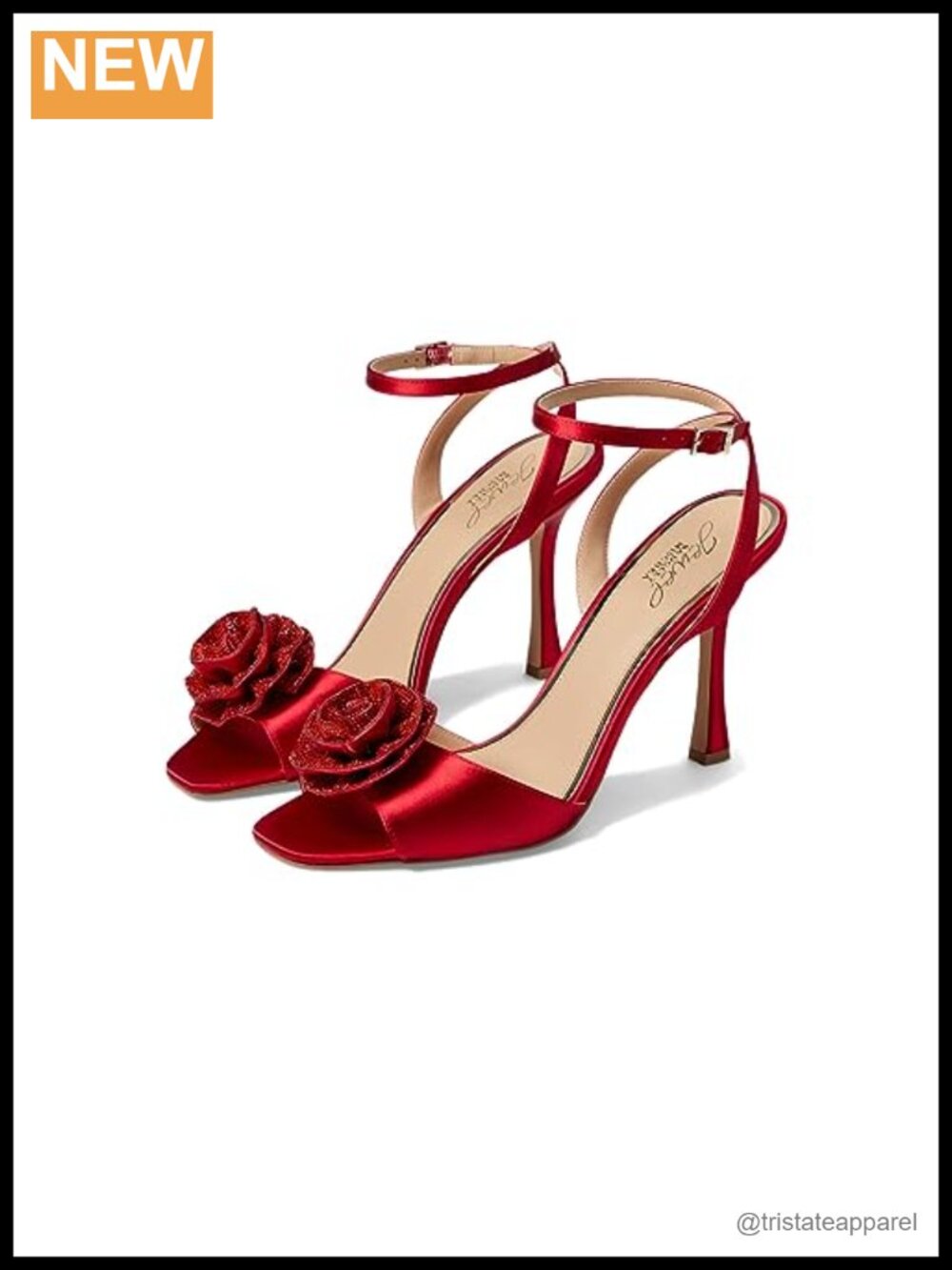 Badgley Mischka Vida Satin Stiletto Heeled Sandal Ankle Strap